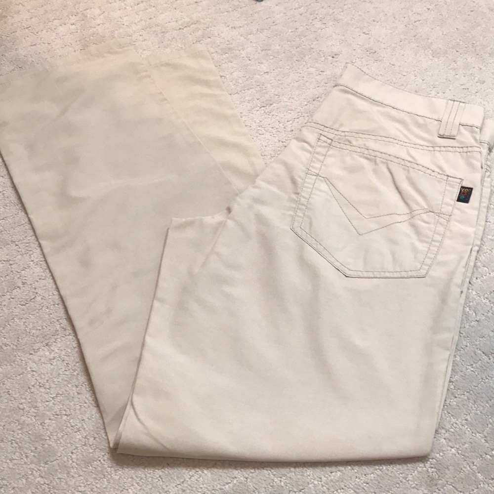 Men Versace Classic Light Tan Cotton Straight Leg